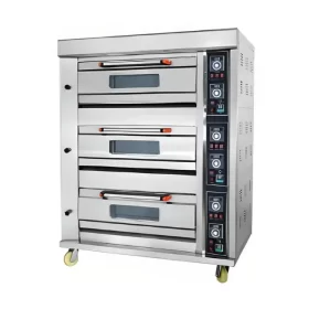 3 Deck 6 Trays Gas Deck Oven SK-60QS with stone