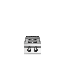 Compact Professional Electric Cooking Range with 2 Round Plates Stainless Steel in a modular design.