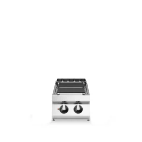 Compact Electric Cooking Range 2 Square Plates Stainless Steel with modular Italian design.