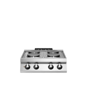 Professional Electric Cooking Range with 4 Round Plates Stainless Steel and Italian modular design.
