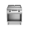 Professional Electric Grill with Smooth Plate on Open Cabinet, 304 Stainless Steel Modular Italian Design.
