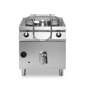 Professional 150L Gas Boiling Pan with Direct Heating and Stainless Steel Bowl, Modular Italian Design.