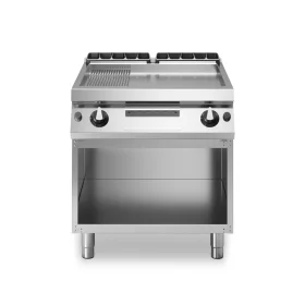 Gas Grill 1/3 Smooth 2/3 Ribbed Plate with Open Cabinet 12kW Stainless Steel Modular - Albasha Kitchens
