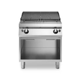 Professional Gas Lava Stone Grill with Open Cabinet Two Meat Grills 15kW Stainless Steel Modular - Albasha Kitchens