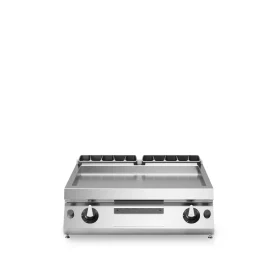 Modular Italian-made stainless steel smooth surface gas griddle (countertop version), 12 kW.